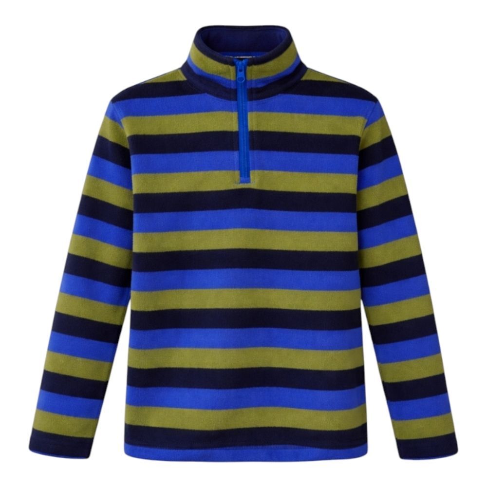 Hanna Andersson Microfleece quarter zipneck green blue jacket boys size 130 8